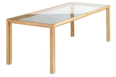 Tafel Eichenholz Glasplatte